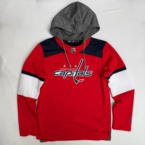 NHL Washington Capitals men's adidas red pullover jersey hoodie